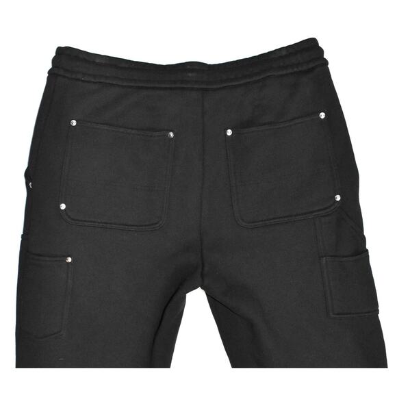 B8 NEW 032C Black Organic Cotton Straight Leg Paneled Track Pants Size L $385 - Picture 6 of 9